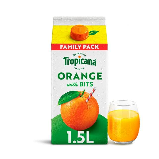 Tropicana Original Orange with Bits Fruit Juice 1.5L - gallery image 1