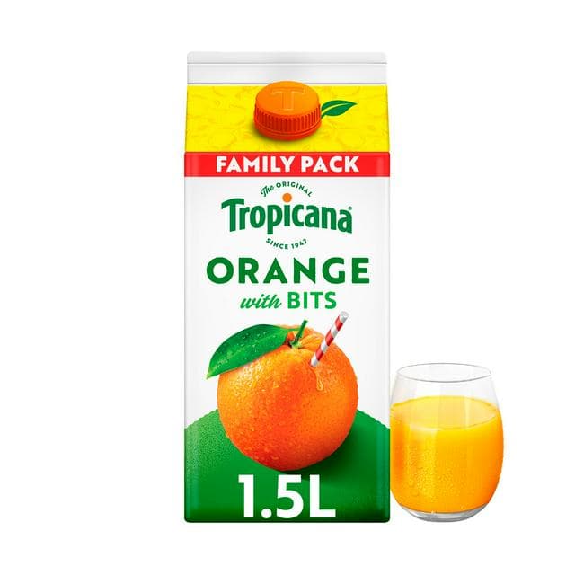 Tropicana Original Orange with Bits Fruit Juice 1.5L - gallery image 1