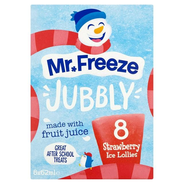 Mr. Freeze 8 x 62ml Jubbly Strawberry Ice Lollies - gallery image 1