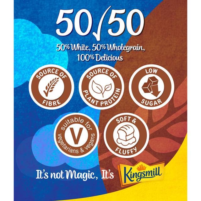 Kingsmill Medium Sliced 50/50 Bread 400g - gallery image 2