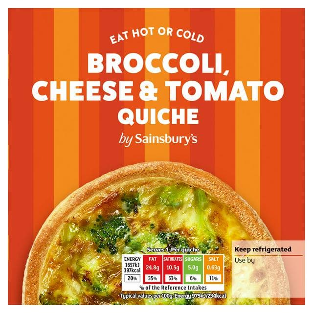 Sainsbury's Broccoli, Tomato & Cheese Quiche 170g - gallery image 1