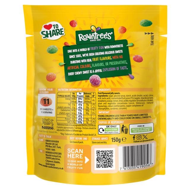 Rowntree's Jelly Tots Sweets Sharing Bag 150g - gallery image 3