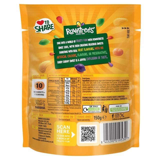 Rowntree's Fruit Gums Sweets Sharing Bag 150g - gallery image 3