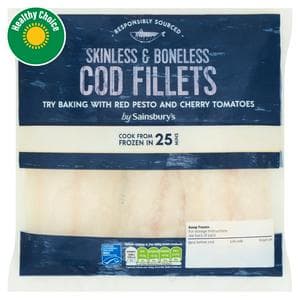 Sainsbury's Skinless & Boneless Cod Fillets 360g
