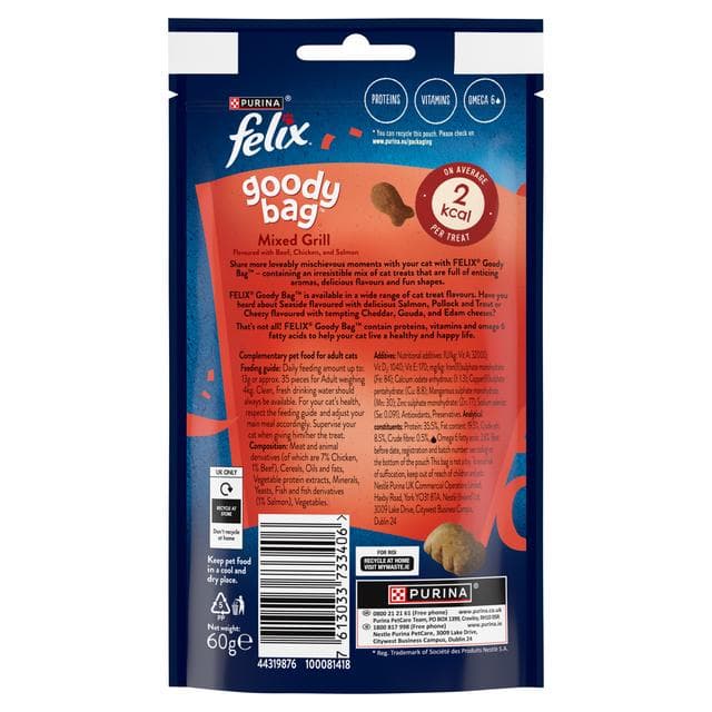 Felix Goody Bag Cat Treats Mixed Grill 60g - gallery image 2