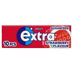 Extra Strawberry Flavour Sugarfree Chewing Gum 10 Pieces