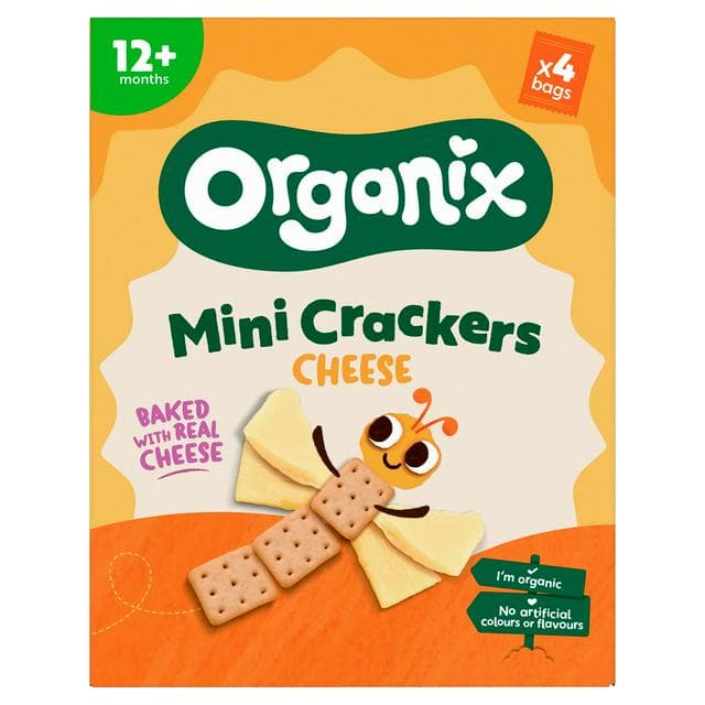 Organix Mini Cheese Crackers Toddler Snacks Multipack 12 months+ 4x20g - gallery image 1