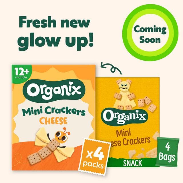 Organix Mini Cheese Crackers Toddler Snacks Multipack 12 months+ 4x20g - gallery image 2