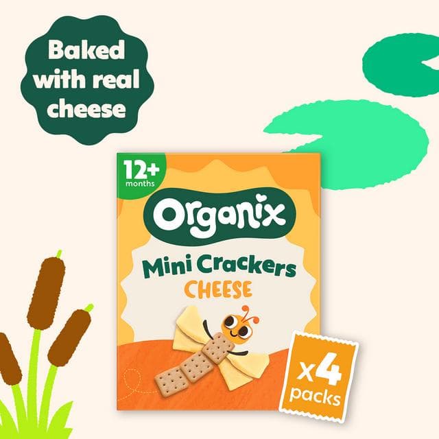 Organix Mini Cheese Crackers Toddler Snacks Multipack 12 months+ 4x20g - gallery image 3