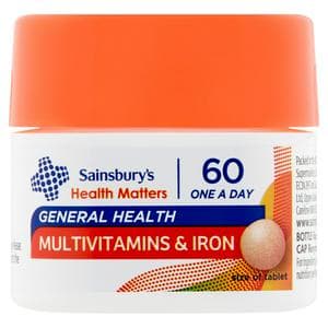 Sainsbury's Health Multivitamins & Iron Tablets 1 a Day x60