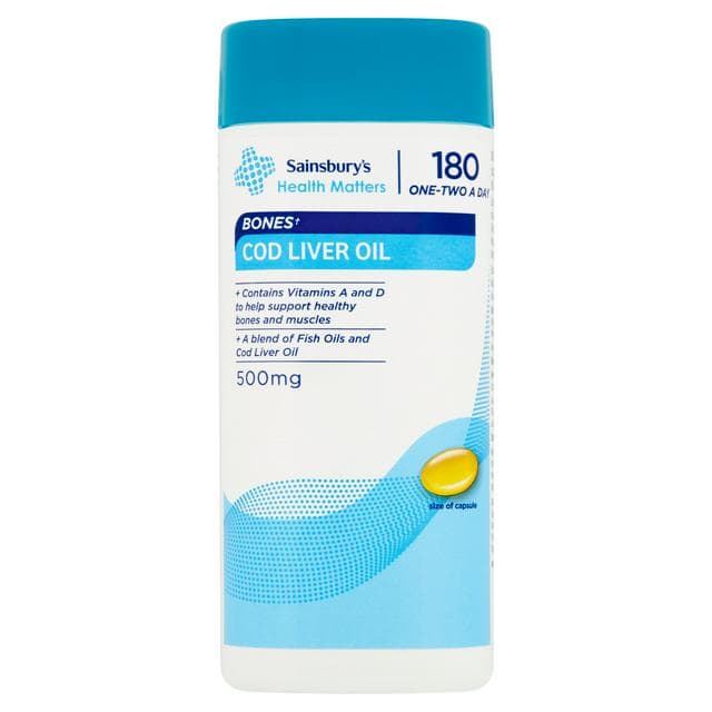Sainsbury's Cod Liver Oil with Vitamins A & D x180 - gallery image 1