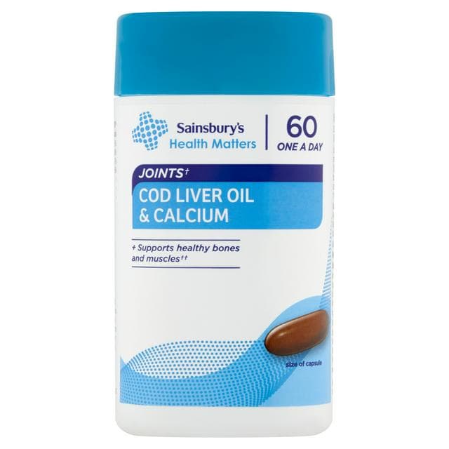 Sainsbury's Cod Liver Oil & Calcium x60 - gallery image 1