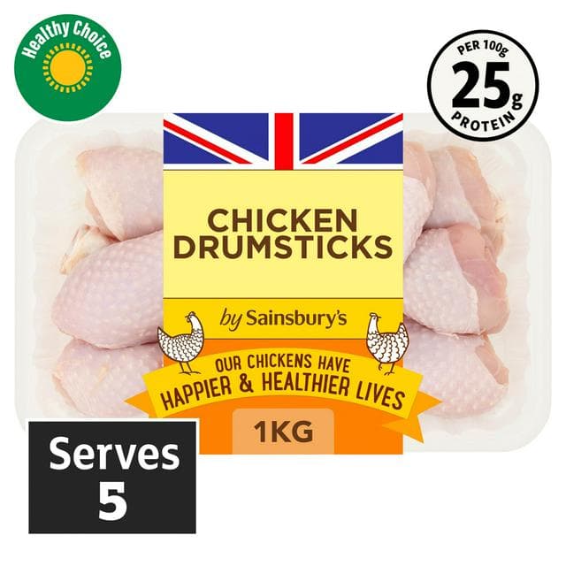 Sainsbury's 1kg British Fresh Chicken Skin on Drumsticks - gallery image 1