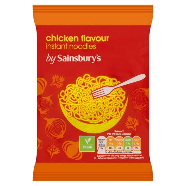 Sainsbury's Chicken Flavour Instant Noodles 90g - gallery image 1