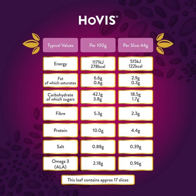 Hovis Seed Sensations Seven Seeds Medium Sliced Seeded Bread 800g - gallery image 5