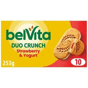 Belvita 5 x 50g Duo Crunch Multipack Strawberry & Yogurt Cereal Snack Bars