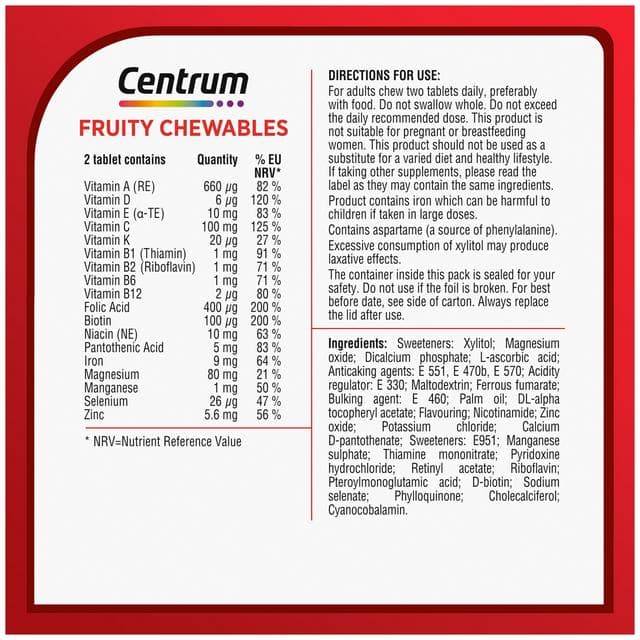 Centrum Fruity Vitamins Chewables Tablets for Adults x30 - gallery image 2