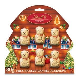 Lindt 60g Milk Chocolate Teddy Christmas Tree Decorations