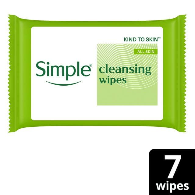 Simple Biodegradable Facial Cleansing Make Up Remover Wipes Travel Size x7 - gallery image 1