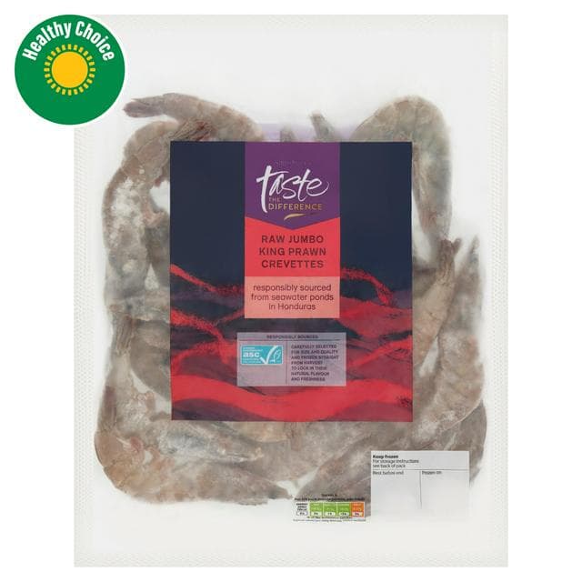 Sainsbury's Frozen Raw Shell on Jumbo King Prawns ASC, Taste the Difference 600g - gallery image 1
