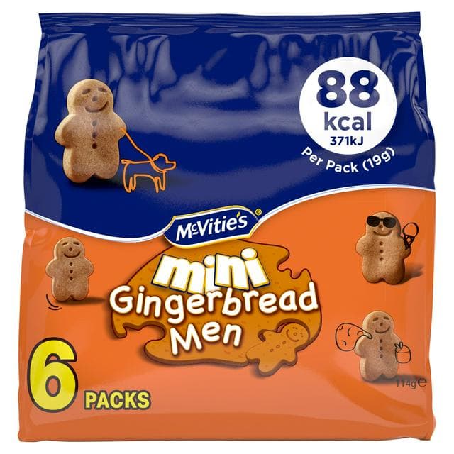 McVitie's Mini Gingerbread Men Multipack Biscuits 6x19g - gallery image 1