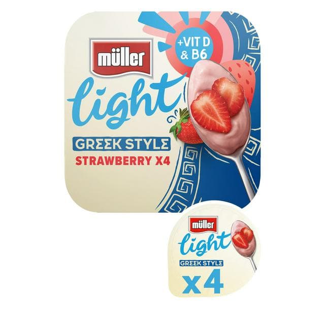 Müller Light Greek Style Sublime Strawberry Yogurt 4x115g - gallery image 1