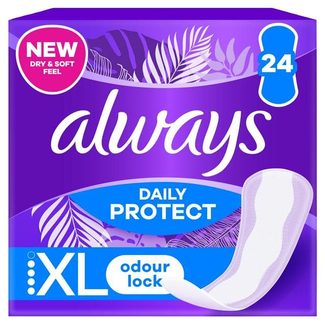 Always Dailies Extra Protect Panty Liners Long Plus x 24 - gallery image 1