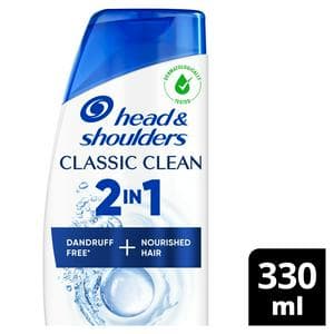 Head & Shoulders Classic Clean 2in1 Refreshing Clean Scent Anti Dandruff Shampoo 330ml