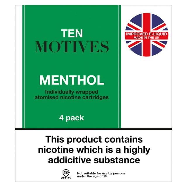 Ten Motives Electronic Cigarette Menthol Refill x4 - gallery image 1