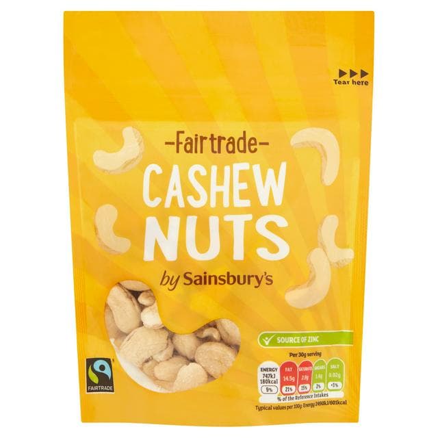 Sainsbury's Fairtrade Cashew Nuts 100g - gallery image 1