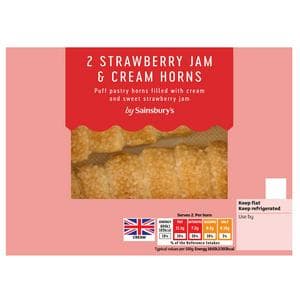 Sainsbury's Strawberry Jam & Cream Horns 98g