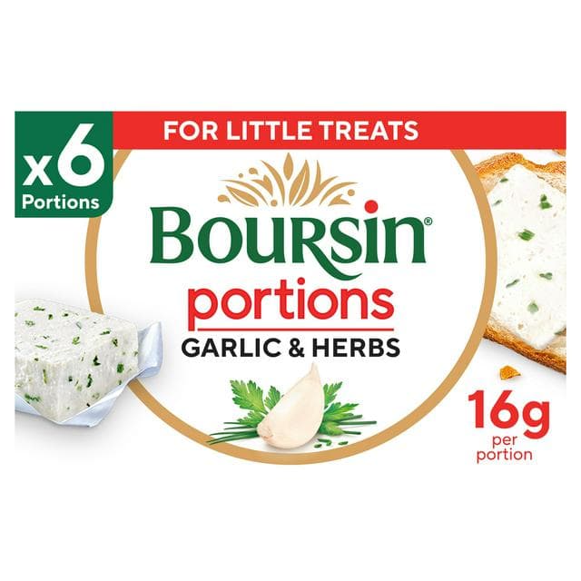 Boursin Garlic & Herb French Cheese Portions x6 96g - gallery image 1