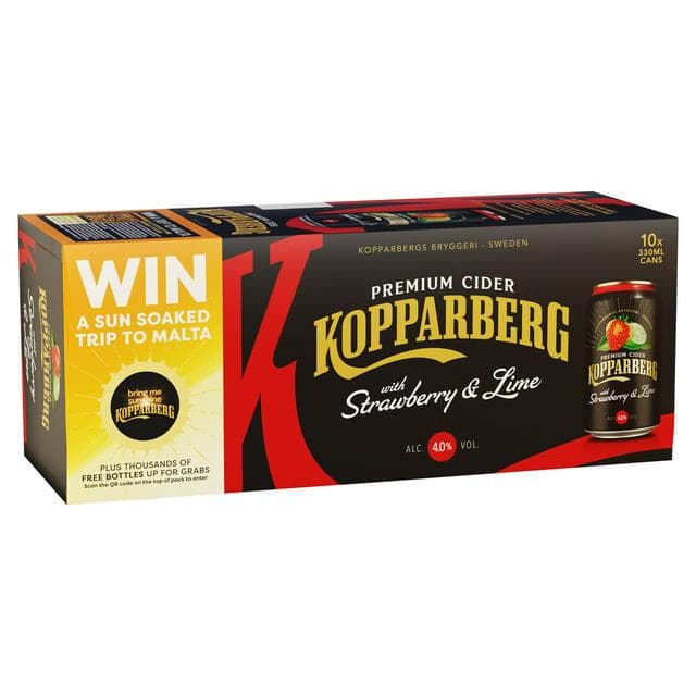 Kopparberg Strawberry & Lime Fruit Cider 10x330ml - gallery image 1