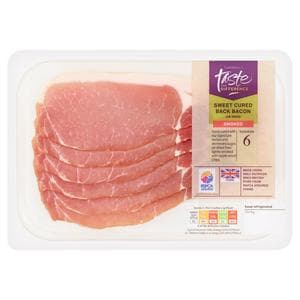 Sainsbury's Smoked Air Dried Sweet Cured Back Bacon Rashers, Taste the Difference x6 220g