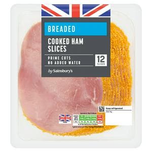 Sainsbury's 12 Breaded Cooked Ham Slices 240g