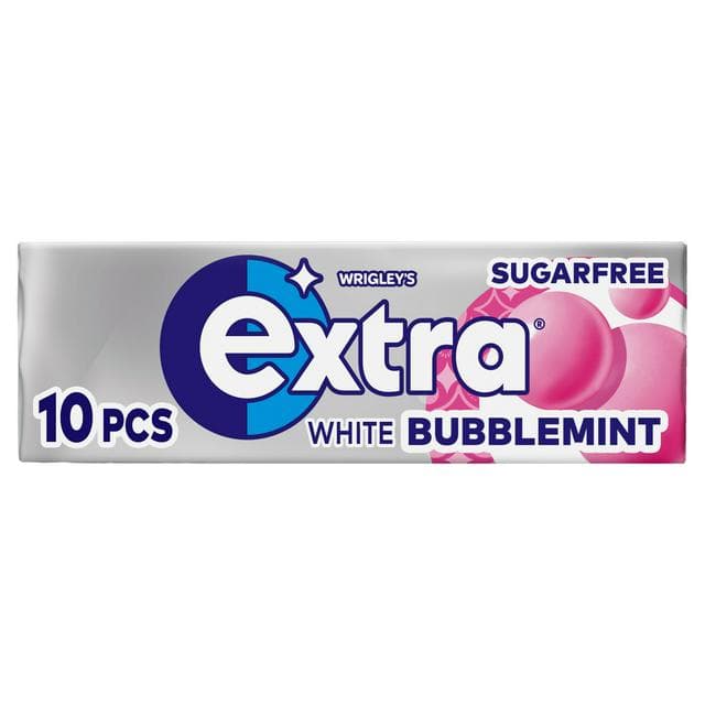 Extra White Bubblemint Chewing Gum Sugar Free 10 Pieces 14g - gallery image 1