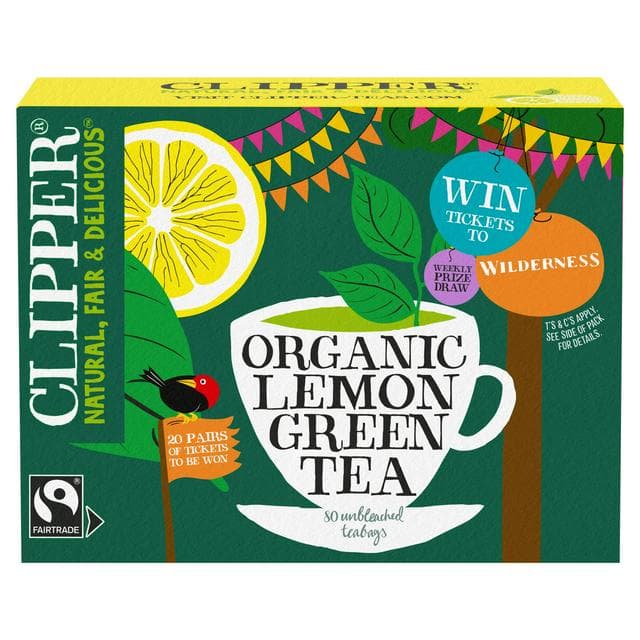 Clipper Fairtrade Green Tea & Lemon x80 Tea Bags 160g - gallery image 1