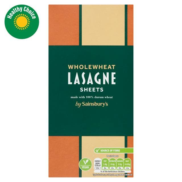 Sainsbury's Wholewheat Lasagne Sheets Pasta 500g - gallery image 1