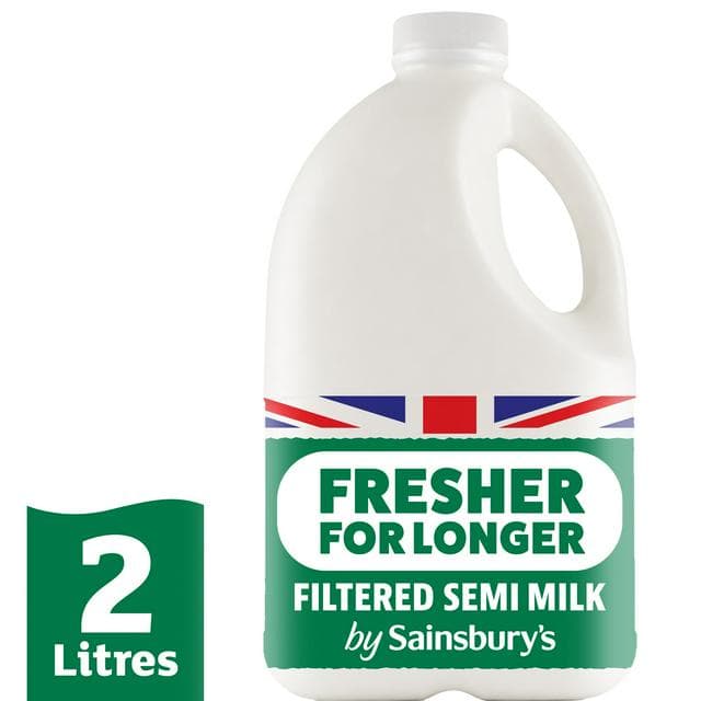 Sainsbury's 2L Fresher for Longer Filtered Semi-Skimmed Milk - gallery image 1