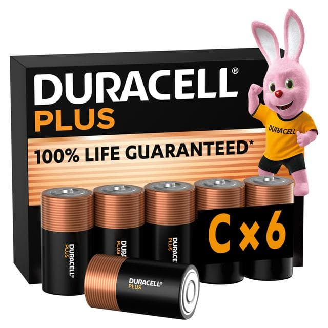 Duracell Pack of 6 Plus Alkaline C Batteries - gallery image 1