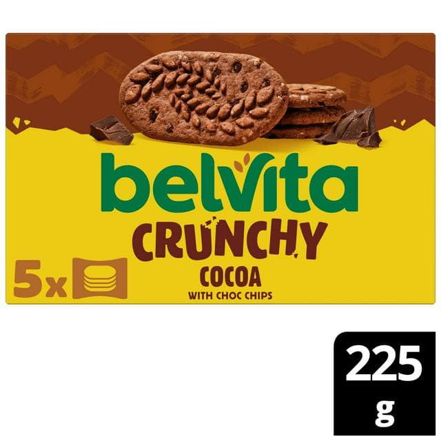 Belvita 5 x 45g Chocolate Chip Multipack Cereal Biscuit Snack Bars - gallery image 1