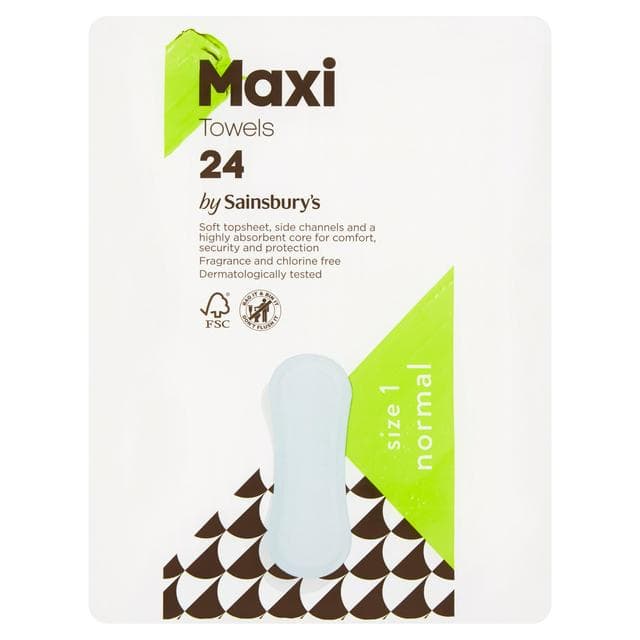 Sainsbury's Maxi Towel Normal x24 - gallery image 1
