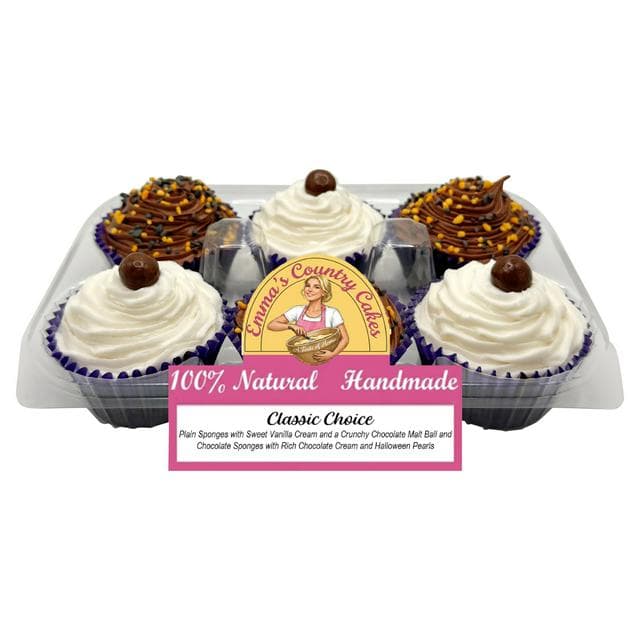 Emma's Country Cakes Classic Choice Cupcakes x6 - gallery image 1