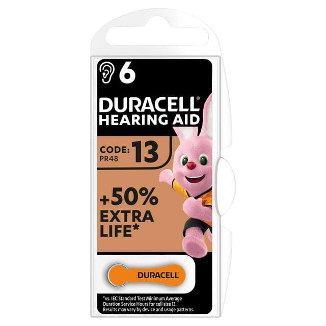 Duracell Hearing Aid Batteries Size 13, pack of 6 - gallery image 1