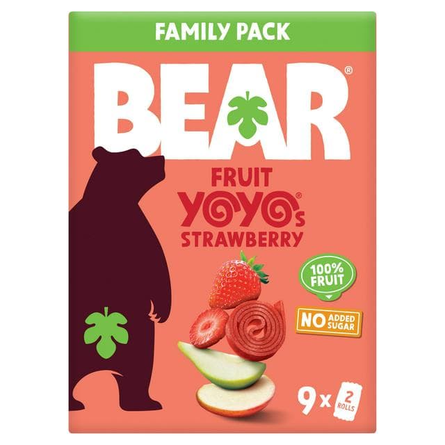 BEAR Fruit Yoyos Strawberry Family Pack 9x20g - gallery image 1