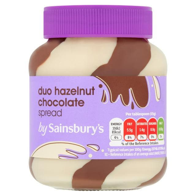 Sainsbury's Duo Hazelnut Chocolate Spread 400g - gallery image 1