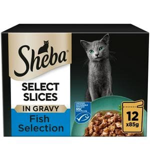 Sheba Select Slices Fish in Gravy Cat Food Pouches 12 x 85g