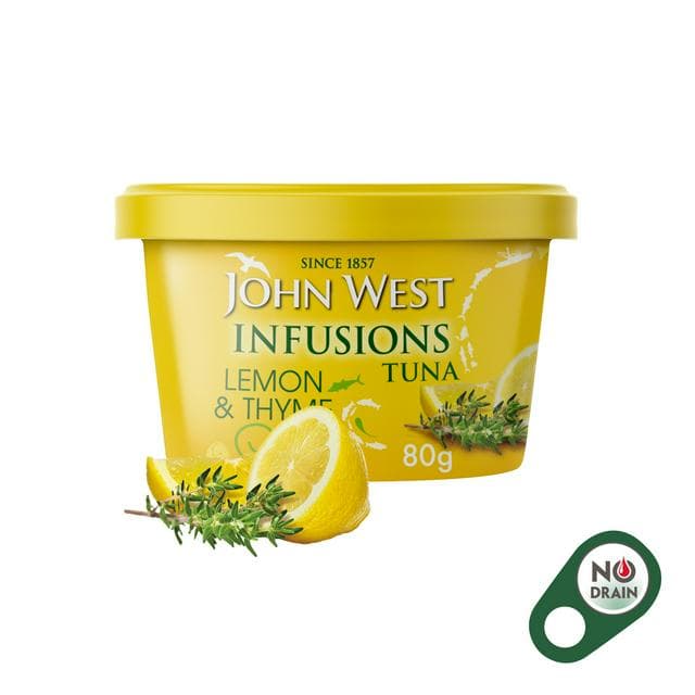 John West Lemon & Thyme No Drain Tuna Infusions 80g - gallery image 1