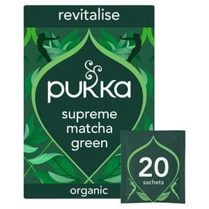 Pukka Organic Supreme Matcha Green Herbal Tea Home Compostable Green Tea Bags x20