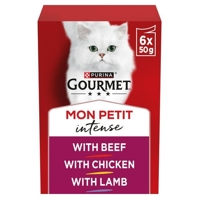 Gourmet Mon Petit Meaty Variety Beef, Chicken & Lamb Wet Cat Food 6 x 50g - gallery image 1